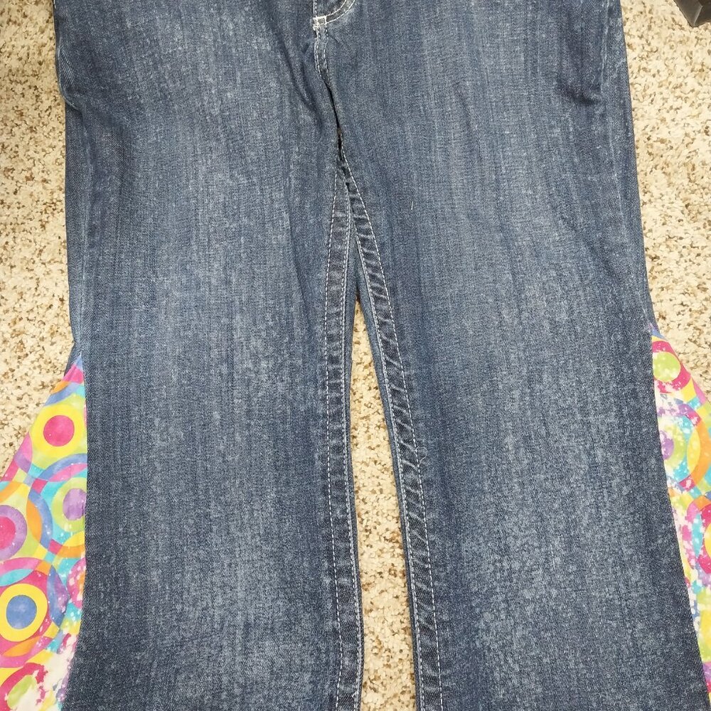 3323 Size 10m Lee Slender Secret Upcycled Bleached Bell-Bottoms. - Picture 4 of 7